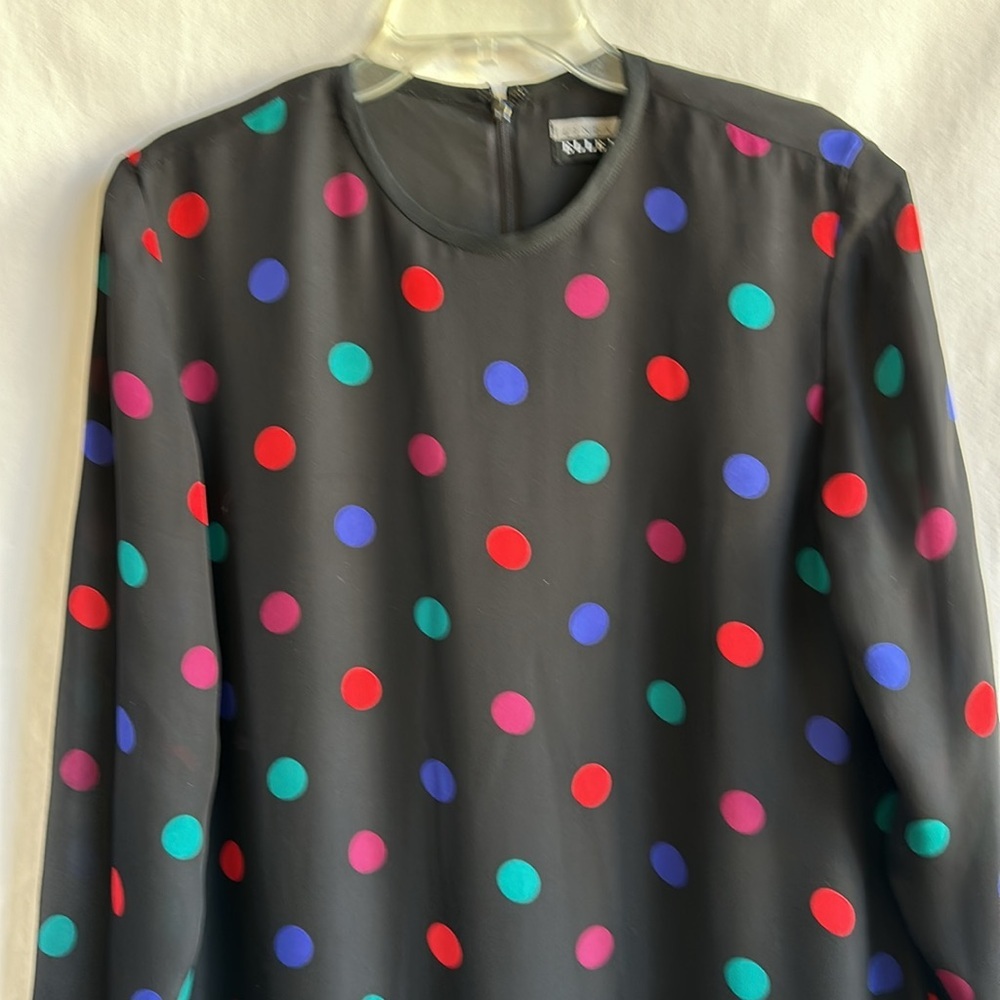 Linda Allard and Ellen Tracy silk polka dot dress, size 8 - Picture 2 of 9